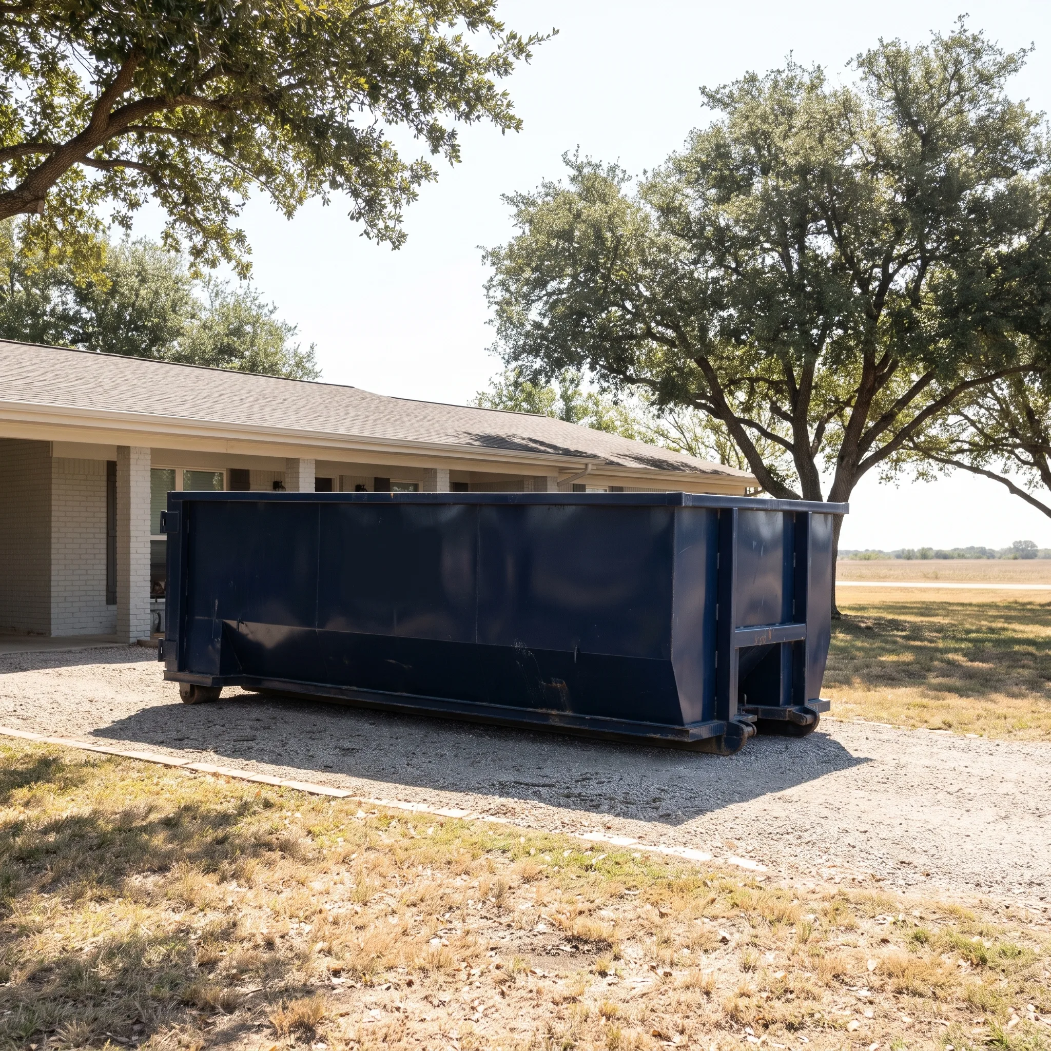 Dumpster on a Austin, TX job site